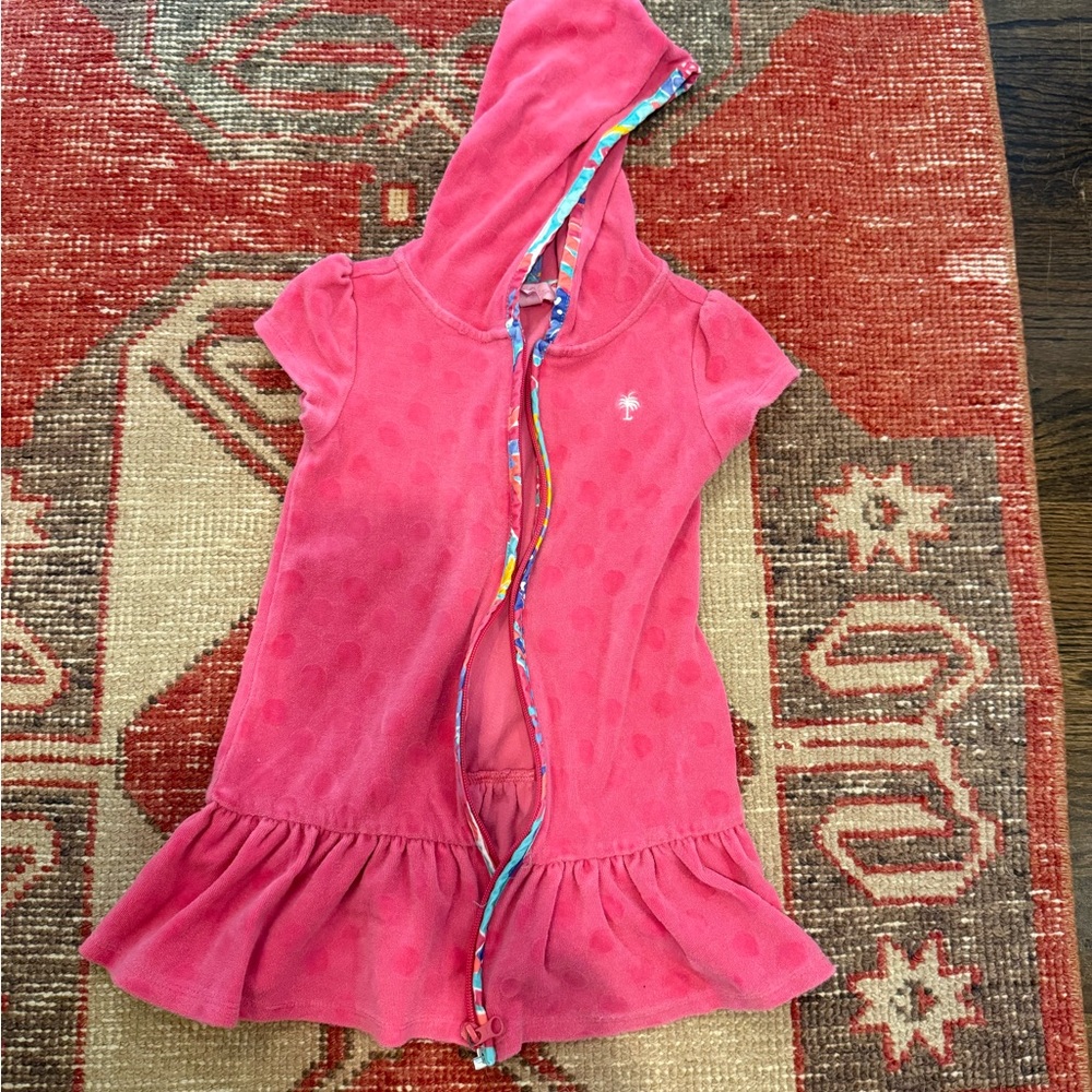Lilly Pulitzer Pink Coverup Dress with Colorful Trim